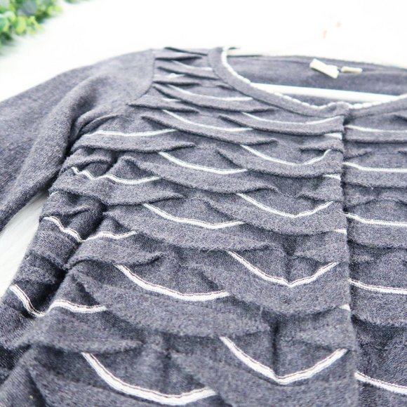 Yellow Bird Anthro Winter Waves Scalloped Cardigan - Picture 3 of 9